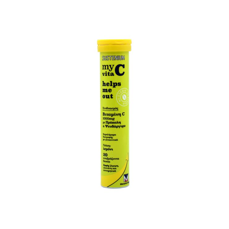 Menarini Sustenium Myvita C Helps Me Out Λεμόνι 1000mg 20 αναβράζοντα δισκία
