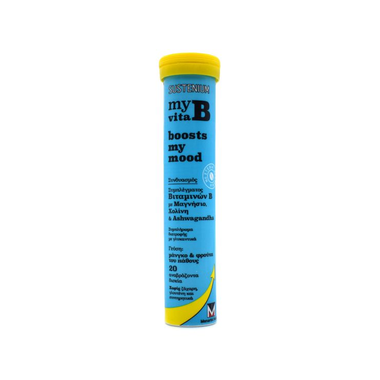 Menarini Sustenium My Vita B Boosts My Mood Mango & Passion Fruit 20 αναβράζοντα δισκία