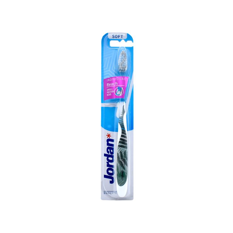 Jordan Οδοντόβουρτσα Individual Reach Soft Λευκό Πράσινες Φτέρες 7038516550361