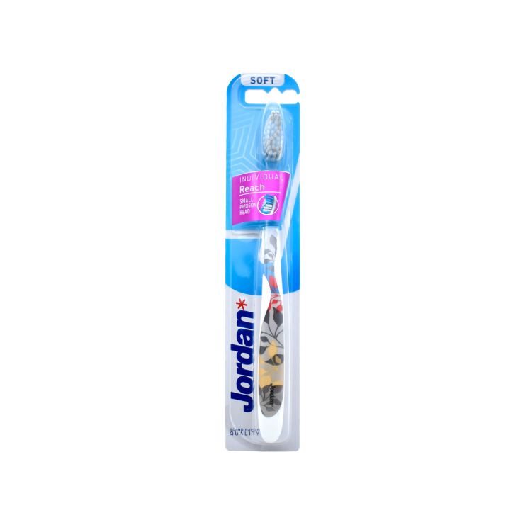 Jordan Οδοντόβουρτσα Individual Reach Soft Λευκό με φύλλα 7038516550361