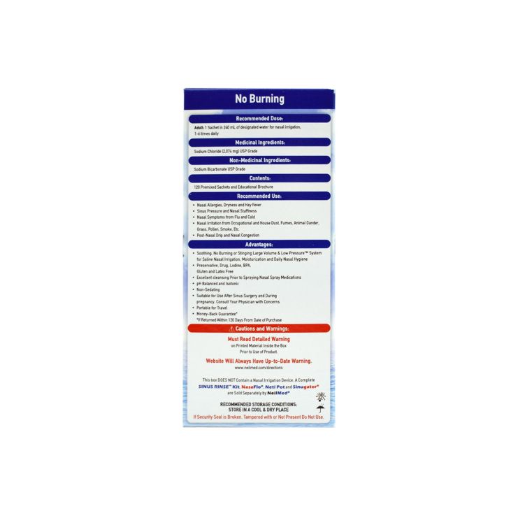 NeilMed Sinus Rinse Refills 120 sachets