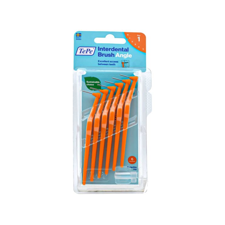 TePe Angle Μεσοδόντια Βουρτσάκια Size 1 0.45mm Πορτοκαλί 6 τμχ