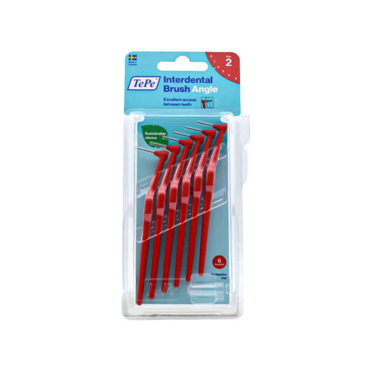TePe Angle Μεσοδόντια Βουρτσάκια Size 2 0.5mm Κόκκινο 6 τμχ