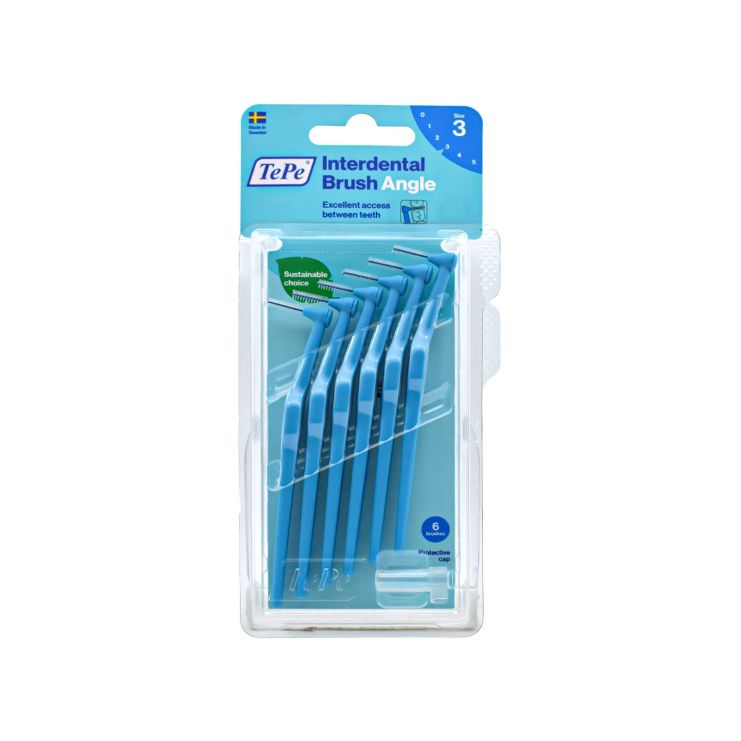 TePe Angle Μεσοδόντια Βουρτσάκια Size 3 0.6mm Μπλε 6 τμχ
