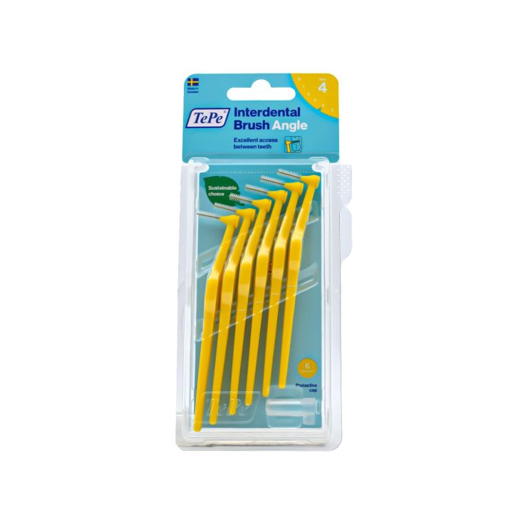 TePe Angle Μεσοδόντια Βουρτσάκια Size 4 0.7mm Κίτρινο 6 τμχ