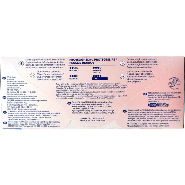 Tena Lights Long Σερβιετάκι Ακράτειας για το Ευαίσθητο Δέρμα 20τμχ
