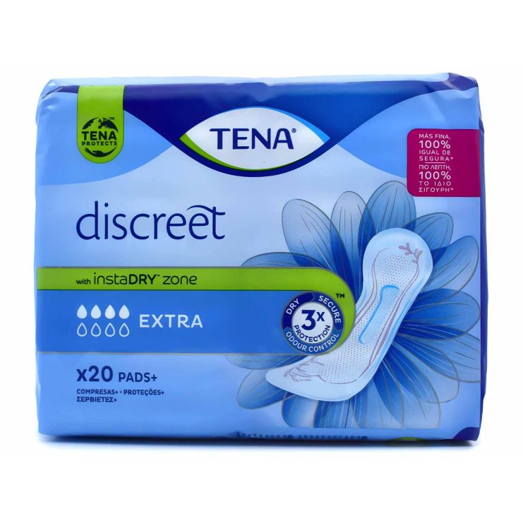 Tena Discreet Extra InstaDry Zone  20 σερβιέτες ακράτειας