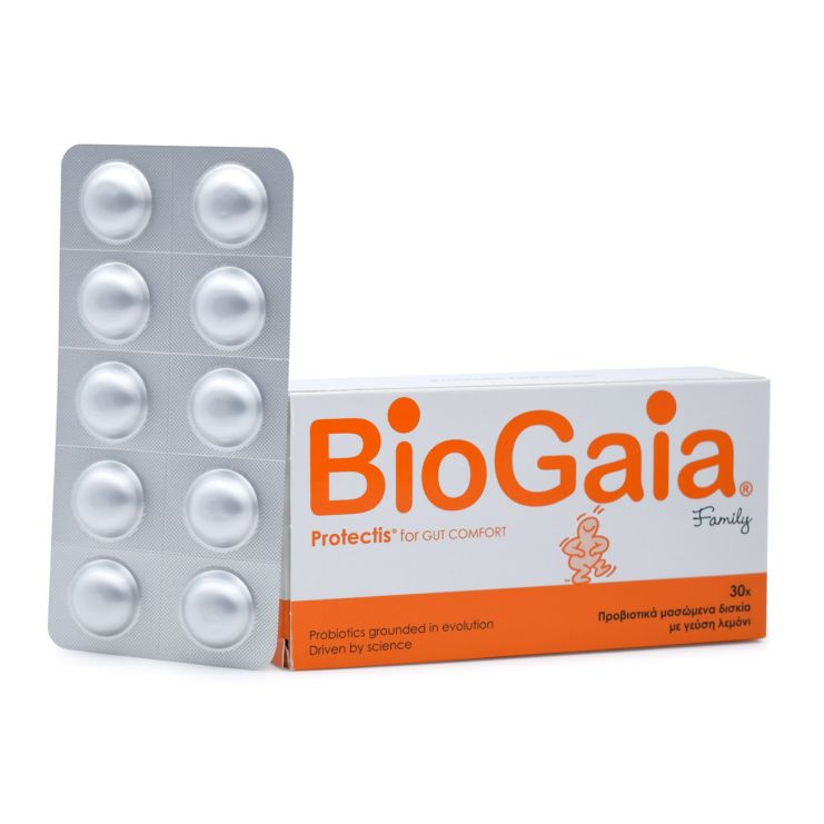 BioGaia Protectis Family Λεμόνι 30 μασώμενες ταμπλέτες 