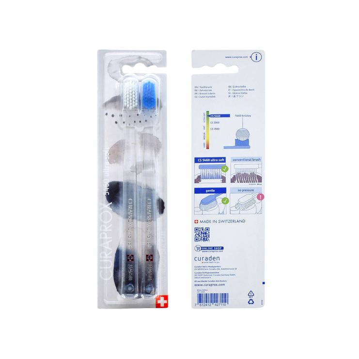 Curaprox CS 5460 Ultra Soft Winter Edition Διάφανες με Άσπρο - Μπλε 2 τμχ