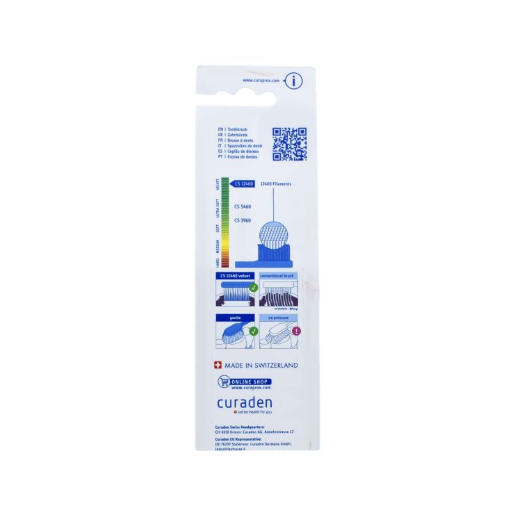 Curaprox Οδοντόβουρτσα CS 12460 Velvet Λαχανί Γκρι 7612412428964