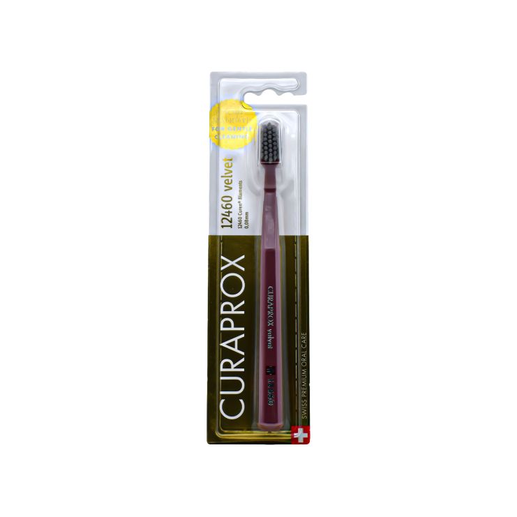 Curaprox Οδοντόβουρτσα CS 12460 Velvet Μπορντό Γκρι 7612412428964