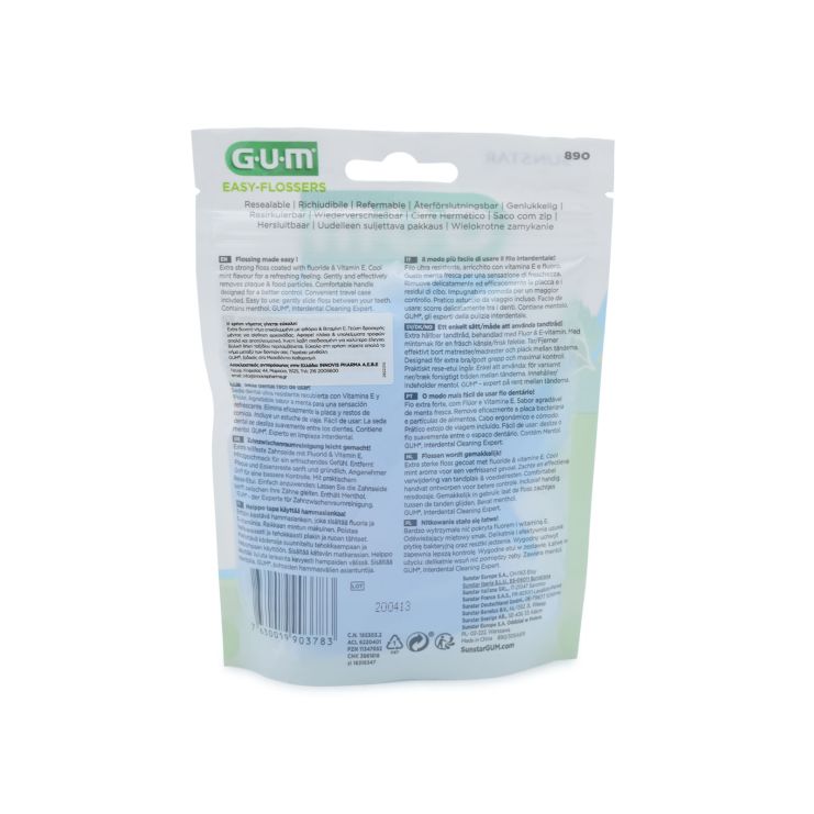 Sunstar Gum Easy Flossers 890 Cool Mint Οδοντικό Κερωμένο Νήμα 30 τμχ