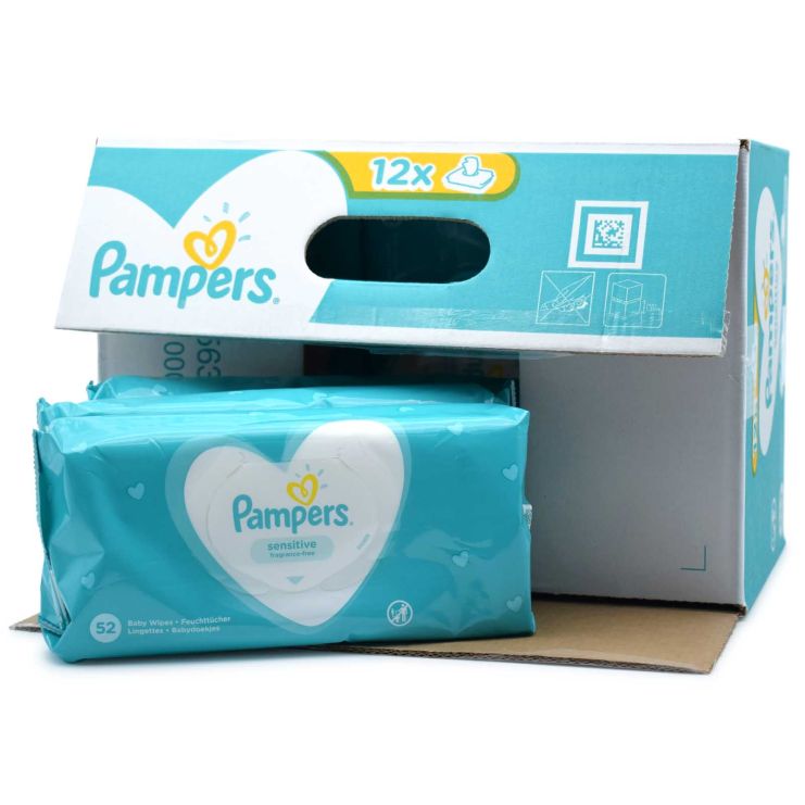 Pampers Sensitive Μωρομάντηλα 12 x 52 τμχ