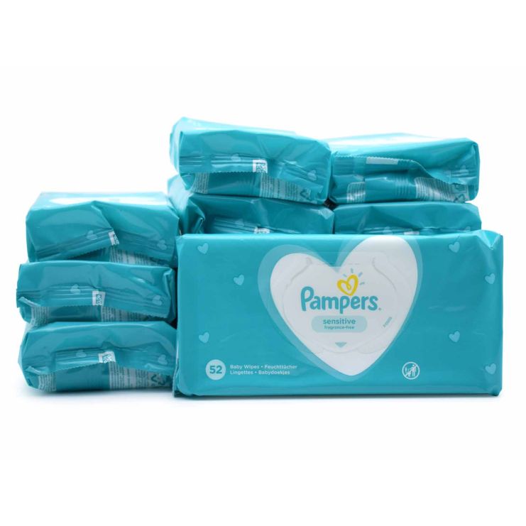 Pampers Sensitive Μωρομάντηλα 12 x 52 τμχ