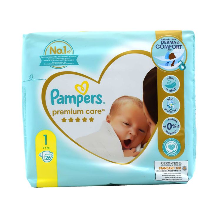 Pampers Premium Care No1 από 2 έως 5kg 26 τμχ