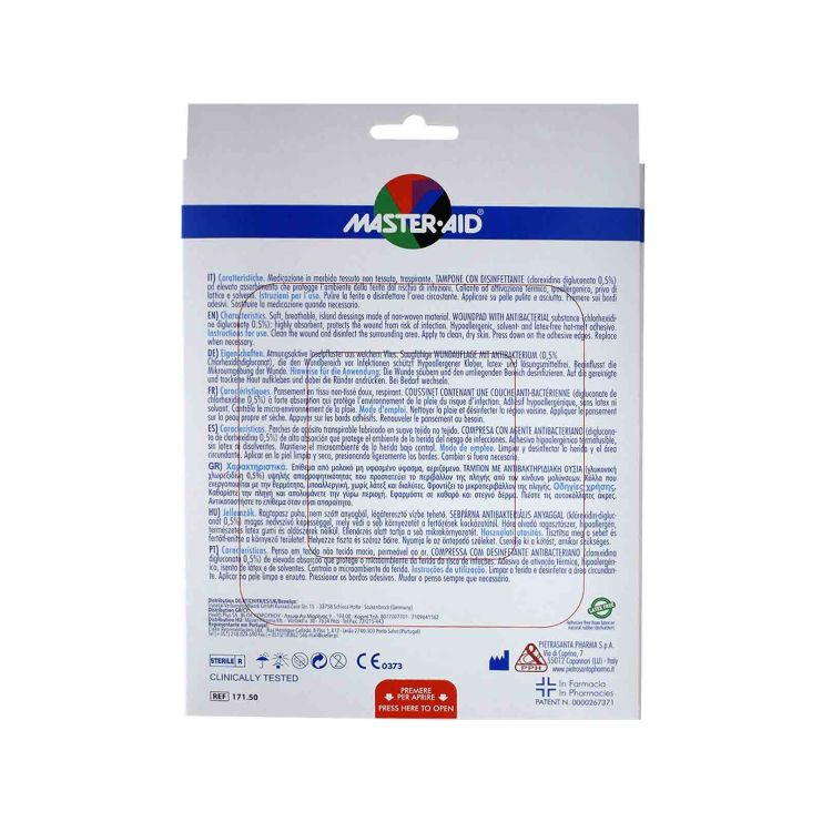 Master Aid Drop Med Αυτοκόλλητες Γάζες 12,5x12.5cm 5 τμχ