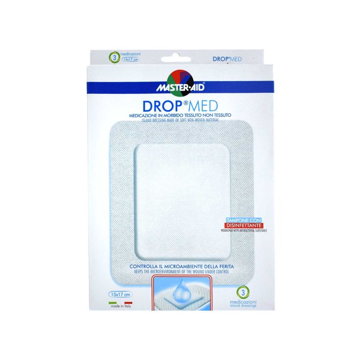 Master Aid Drop Med Αυτοκόλλητες Γάζες 15x17cm 3 τμχ
