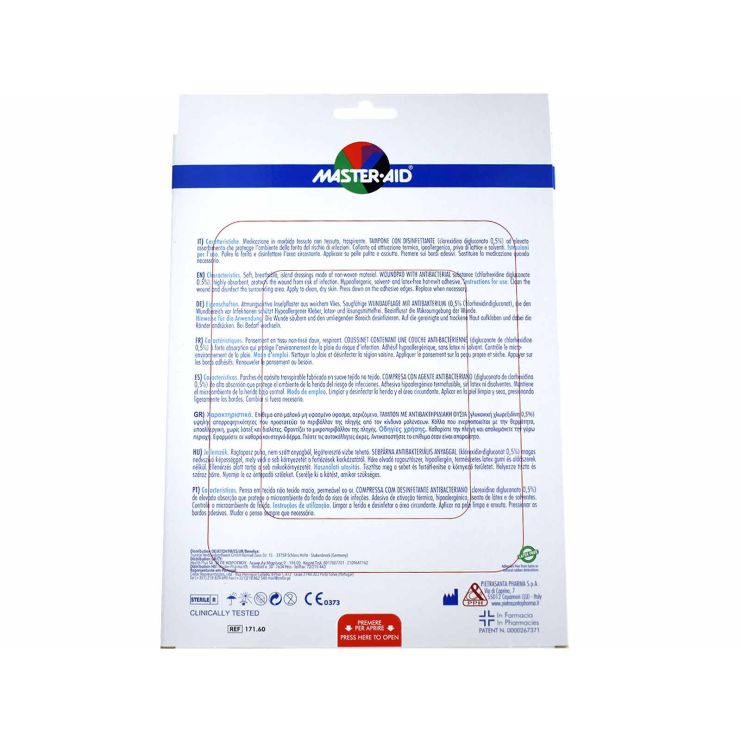 Master Aid Drop Med Αυτοκόλλητες Γάζες 15x17cm 3 τμχ