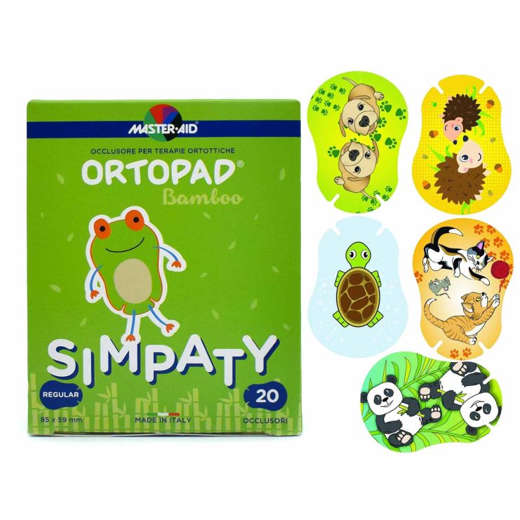 Master Aid Ortopad Bamboo Simpaty Regular Οφθαλμικά Επιθέματα για Παιδιά σε 5 Διαφορετικά Σχέδια 8.5 x 5.9cm 20 τμχ