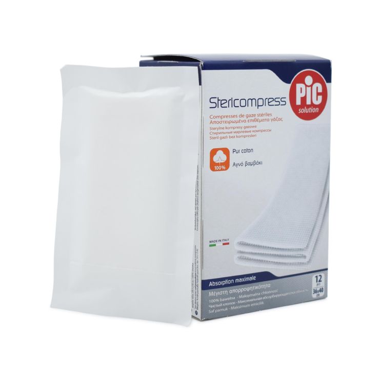 Pic Stericompress Pur Coton 36cm x 40cm 12 pcs