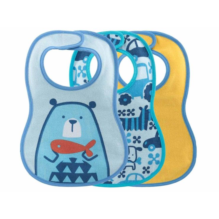 Chicco Easy Meal Σαλιάρα Υφασμάτινη  Αγόρι από 6 μηνών 3 τμχ REF16301-20