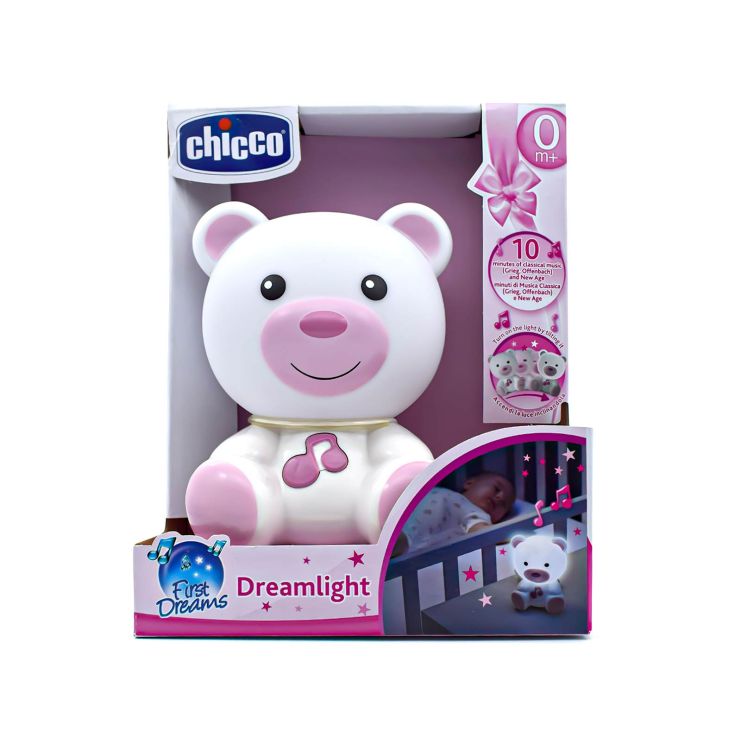 Chicco First Dreams Αρκουδάκι Φωτάκι Νυκτός με Μελωδία Ροζ