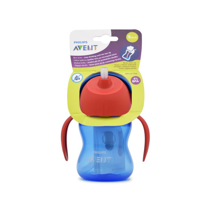 Philips Avent Παγουρίνο με Καλαμάκι  9m+ SCF796/01 Μπλε-Κόκκινο  200ml