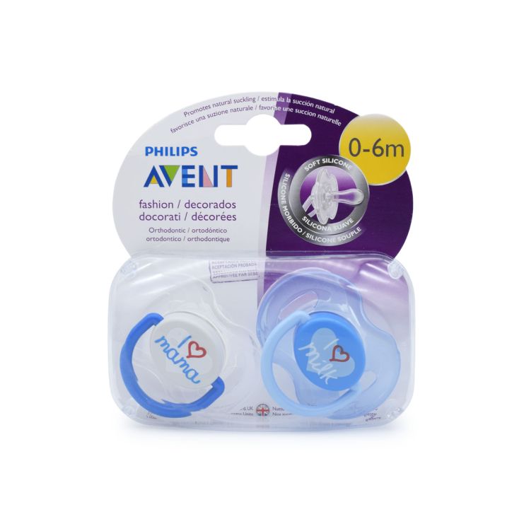 Philips Avent Fashion Πιπίλα 0-6m SCF172/51 Μπλέ 2 τμχ