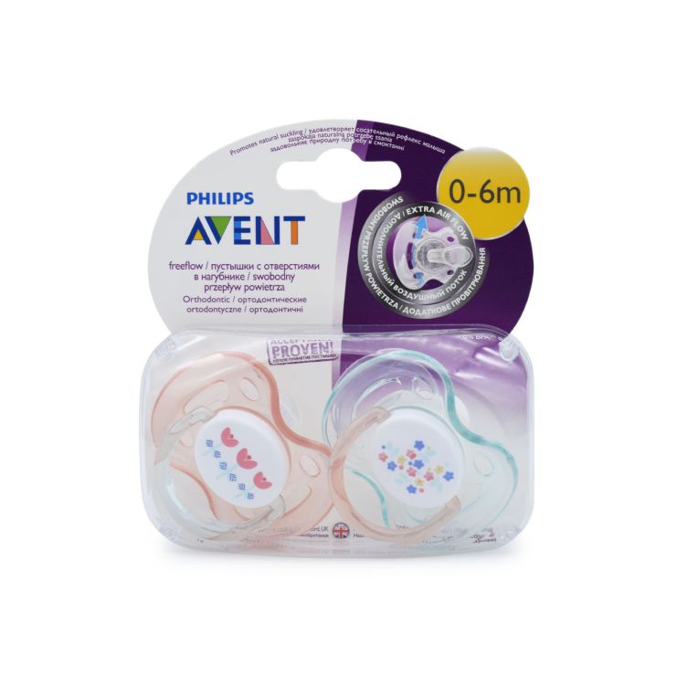 Philips Avent Freeflow Πιπίλα 0-6m SCF172/02 Ροζ-Μπλε 2 τμχ