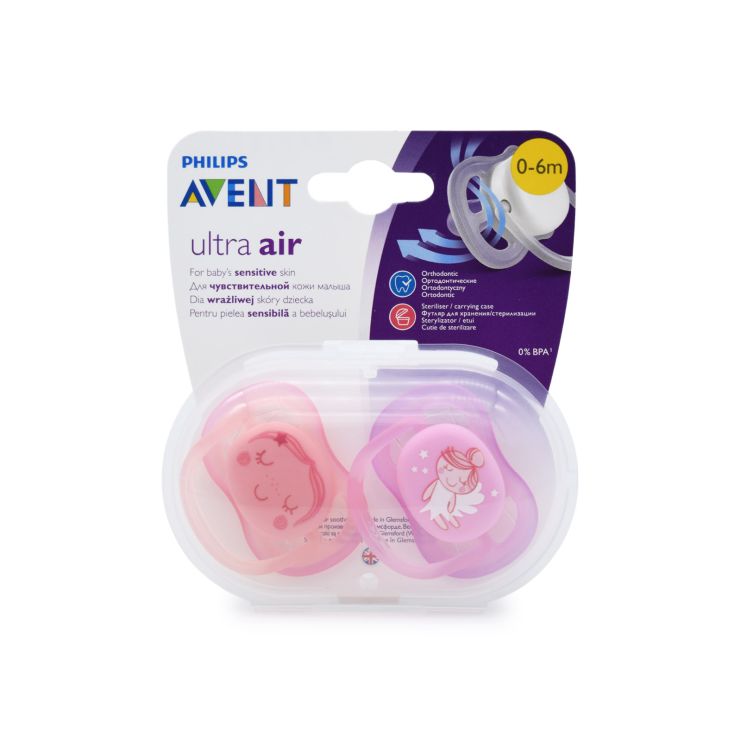 Philips Avent Ultra Air Πιπίλα 0-6m SCF345/20 Ροζ 2 τμχ