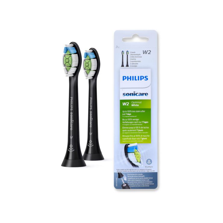 PHILIPS Sonicare W2 Optimal White HX6062/13 Μάυρα Αντ/κτικά για Ηλεκτ. Οδ/ρτσες 2τμχ