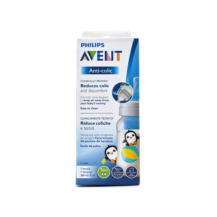 Philips Avent Anti-Colic Μπιμπερό κατά των Κολικών από τον 1ο μήνα Πιγκουίνος 260ml SCF821/13