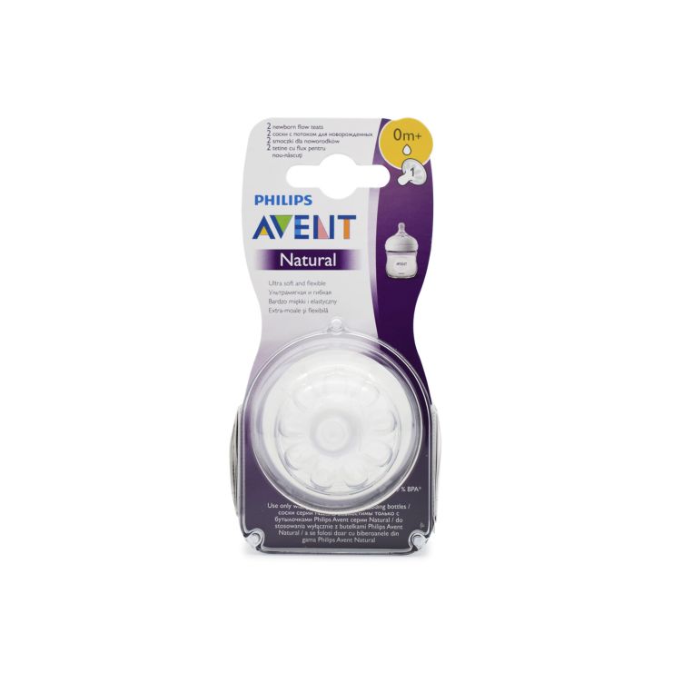 Philips Avent Natural Θηλές για Μπιμπερό 0m+ 1 Οπή SCF041/27 2τμχ