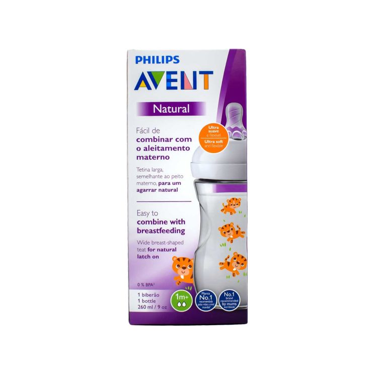 Philips Avent Μπιμπερό Natural 260ml SCF070/20 Τίγρης 1 τμχ