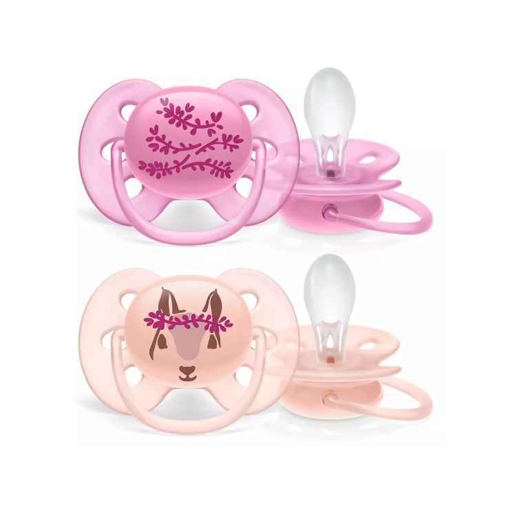 Philips Avent Ultra Soft Πιπίλες 6-18m Μωβ Καφέ 2 τμχ