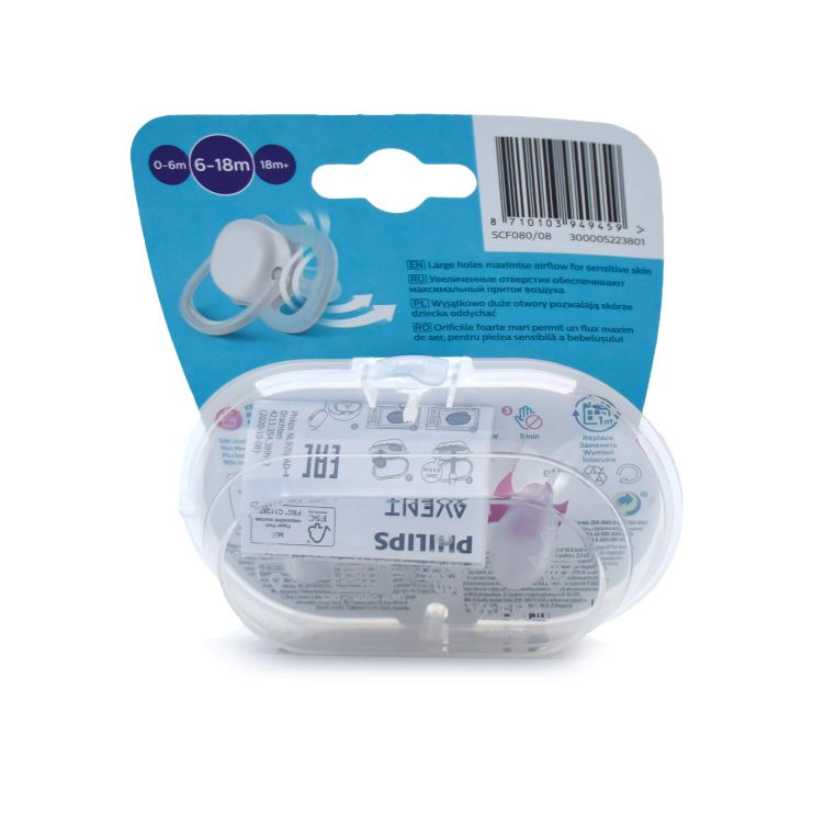 Philips Avent Ultra Air Animals Ορθοδοντικές Πιπίλες Σιλικόνης 6-18m Ροζ-Μωβ 2 τμχ