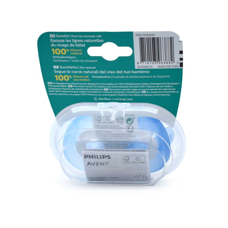 Philips Avent Soothie Ορθοδοντικές Πιπίλες Σιλικόνης 0-6m SCF099/21 Μπλε Γαλάζιο 2 τμχ