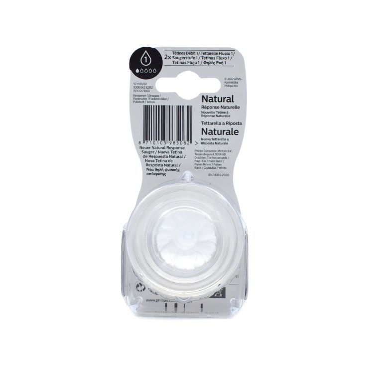 Philips Avent Natural Response Teat for Bottle 0m+ 1 Hole SCY961/02 2 pcs
