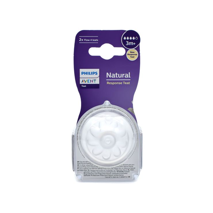Philips Avent Natural Response Θηλές για Μπιμπερό 3m+ 4 Οπή SCY964/02 2 τμχ