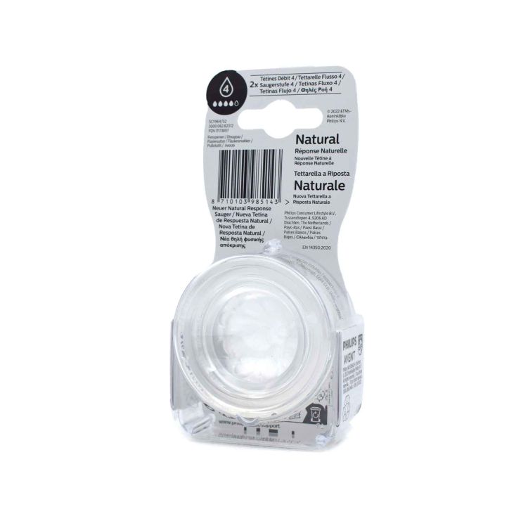 Philips Avent Natural Response Teat for Bottle 3m+ 4 Hole SCY964/02 2 pcs