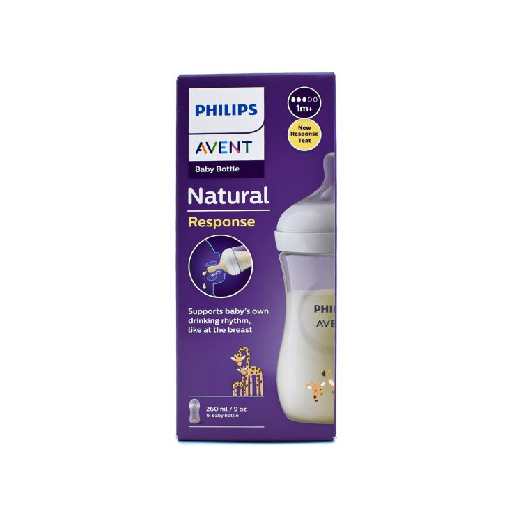 Philips Avent Μπιμπερό Natural Response από 1ο μήνα SCY903/66 Καμηλοπάρδαλη 260ml 1 τμχ