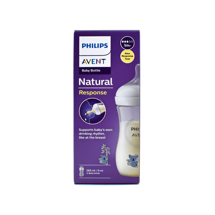 Philips Avent Μπιμπερό Natural Response από 1ο μήνα SCY903/67 Κοάλα 260ml 1 τμχ