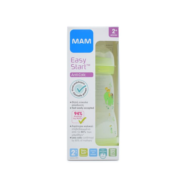 Mam Μπιμπερό 351S Easy Start Anti-Colic 2m+ Πράσινο 260ml
