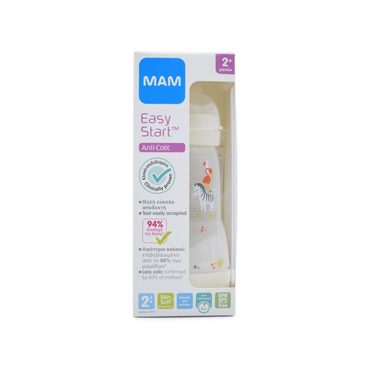 Mam Μπιμπερό 351S Easy Start Anti-Colic 2m+ Λευκό 260ml