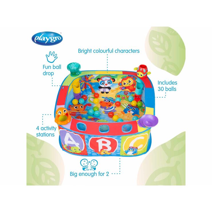 Playgro Pop and Drop Activity Ball Gym Μπαλοπισίνα από Ύφασμα 6 m+ 10-186-366  