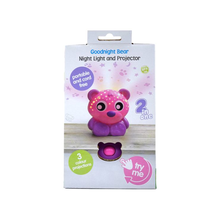 Playgro Goodnight Bear Night Light and Projector Ροζ Φωτάκι Αρκουδάκι από την γέννηση 10-186-422 9321104864239